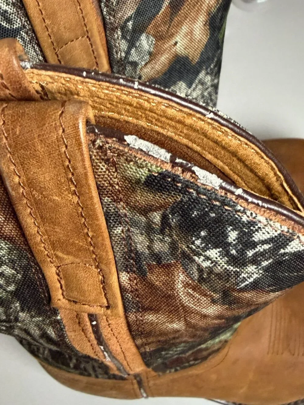 Laredo Men's Size 9.5 Cowboy Boots Mossy Oak Camo Leather Western Country Farmer